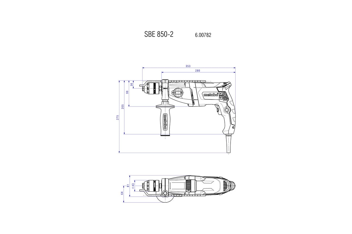 Дрель Metabo SBE 850-2 600782510