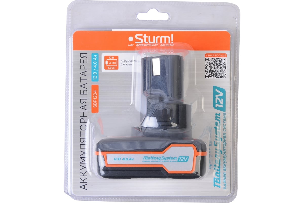 Аккумулятор Sturm 12В, 1BatterySystem12V, 4.0Ач SBP1204