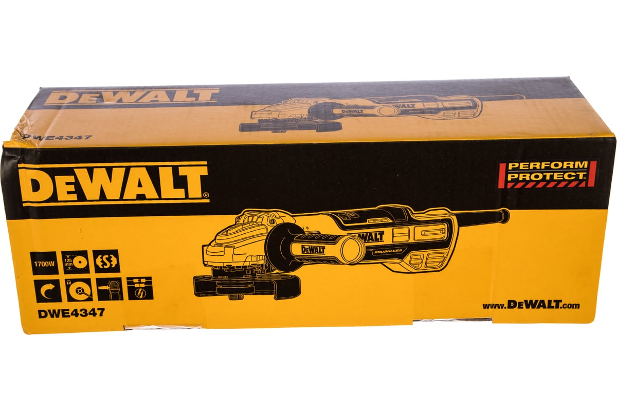 Бесщёточная угловая шлифмашина DeWalt DWE4347