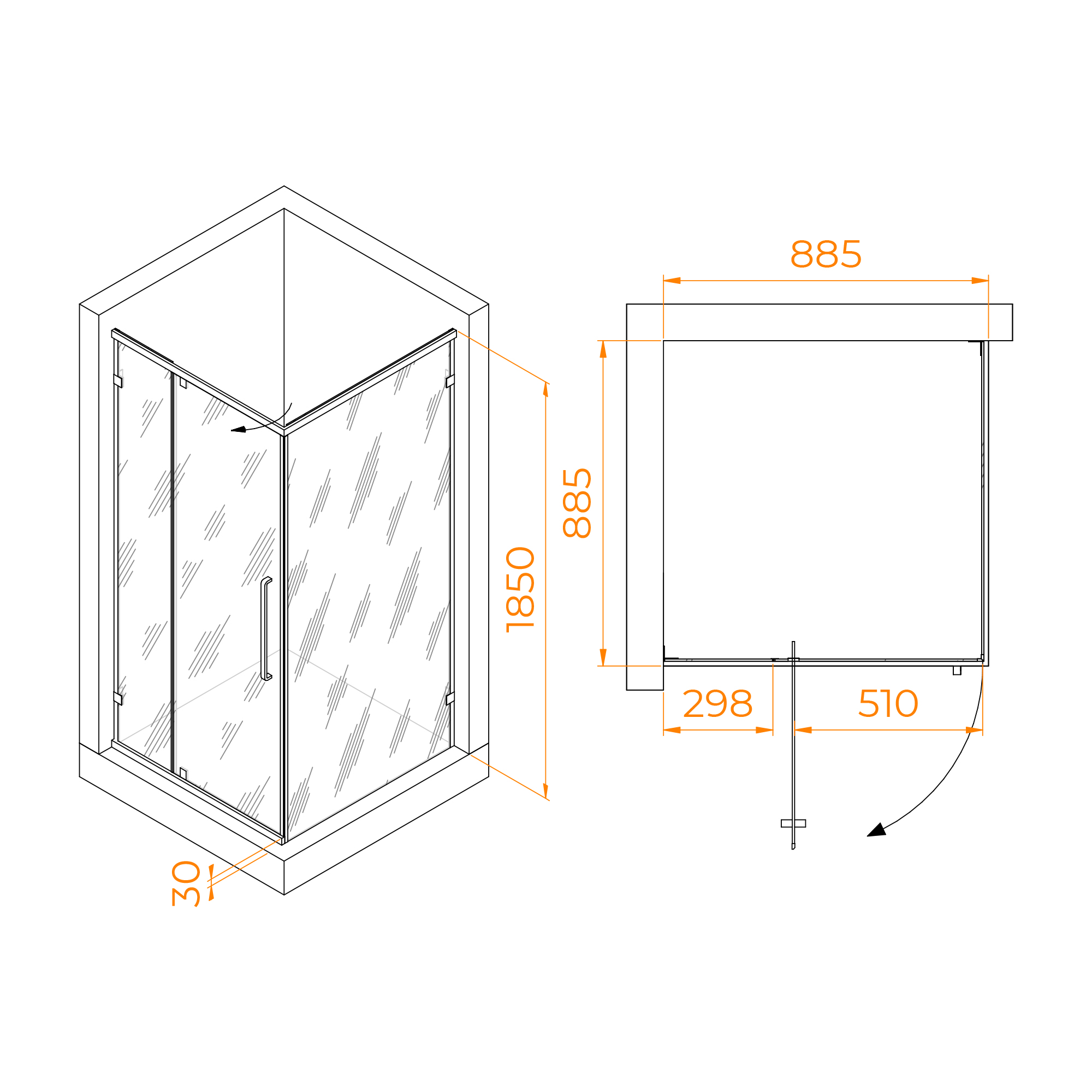 Душевой уголок RGW Classic CL-35B 90x90 прозрачное, черный 72093599-14