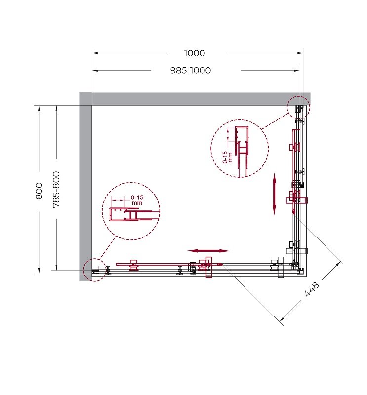 Душевой уголок BelBagno MARINO-AH-2-100/80-C-CR 100x80 прозрачный, хром