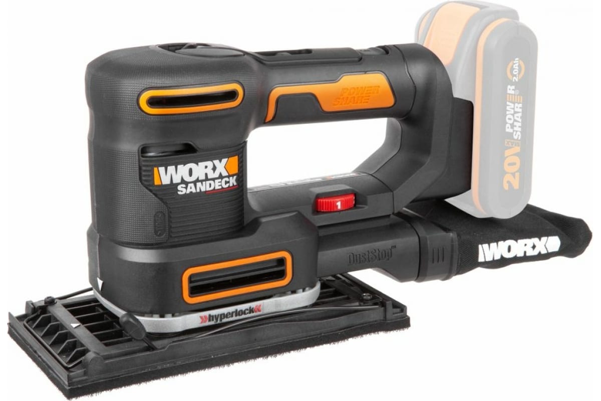 Аккумуляторная виброшлифмашина Worx WX820.9