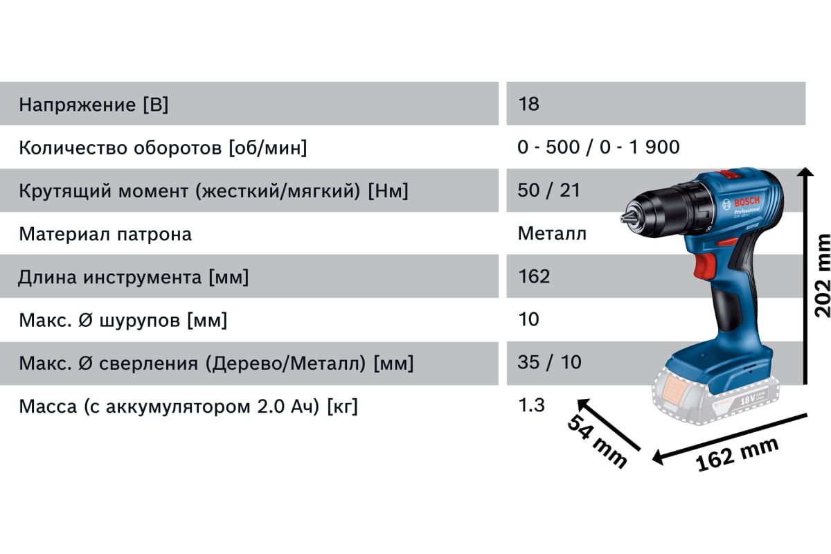 Аккумуляторная дрель-шуруповерт Bosch GSR 185-LI (соло) 06019K3003