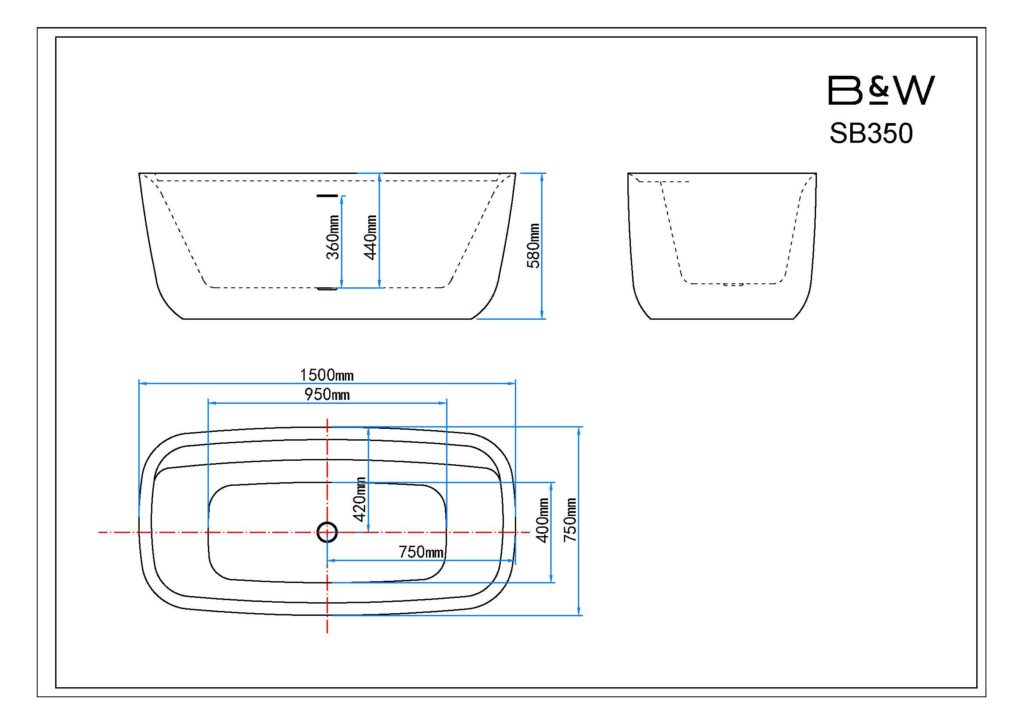 Акриловая ванна Black&White Swan SB350 150x75 белый