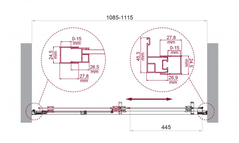 Душевая дверь BelBagno LUCE-BF-1-110-C-Cr 110x195 прозрачная, хром