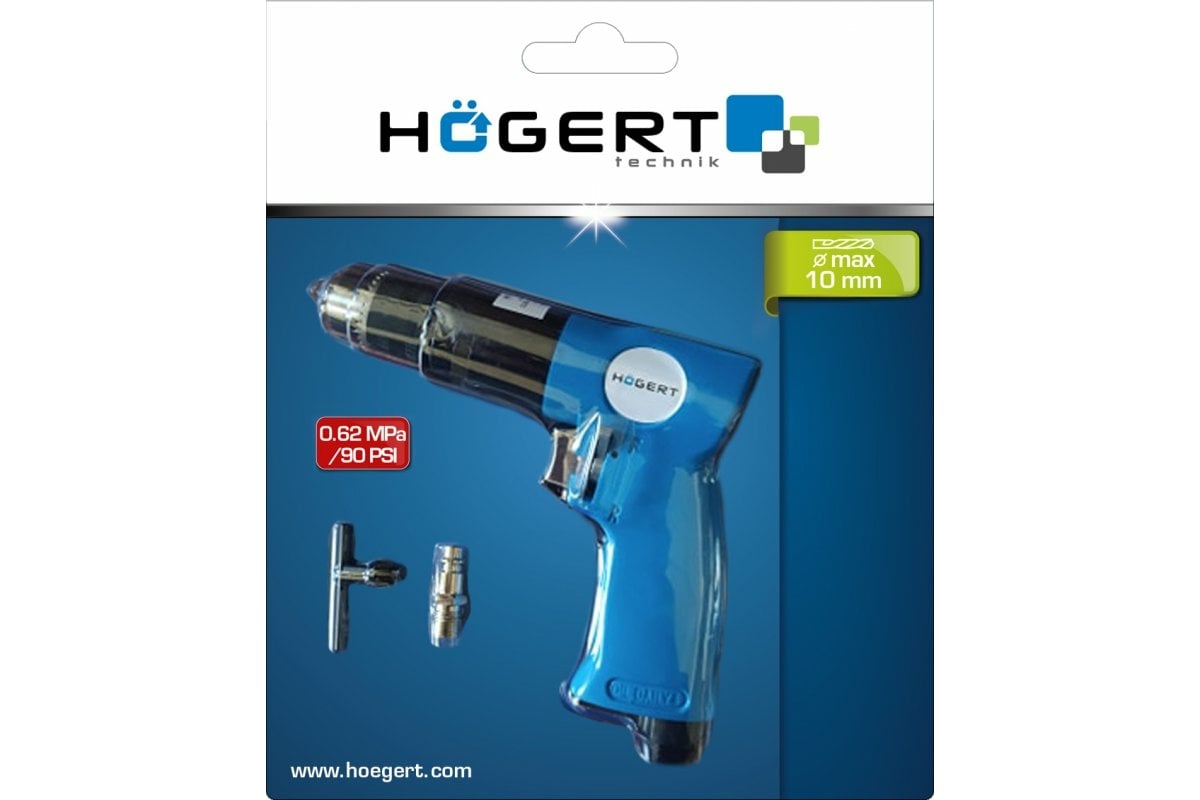 Пневматическая дрель Hoegert Technik 10мм HT4R635