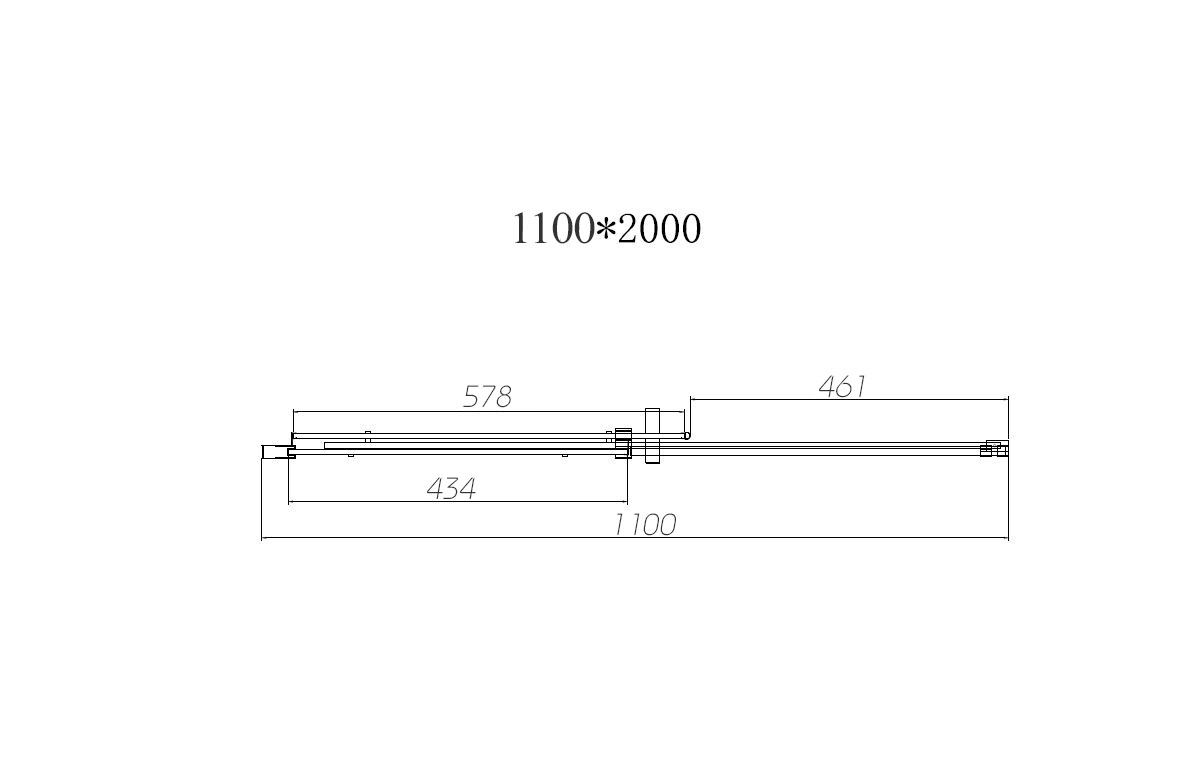 Душевая дверь Vincea Dice VDS-4D110CLGM 110x200 вороненая сталь, прозрачная