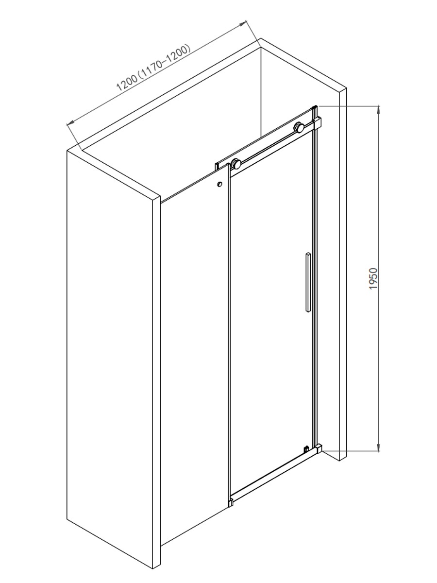 Душевая дверь AQUAme AQM4201F-12 120x195, прозрачное, хром