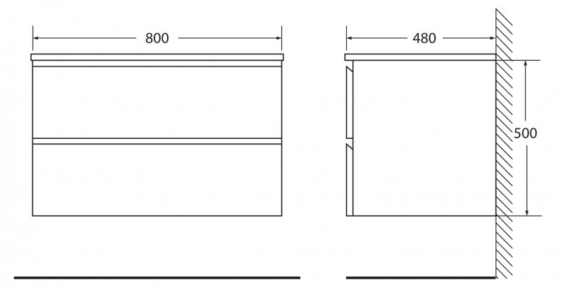 Тумба с раковиной BelBagno Luce 80 см Stucco Cemento