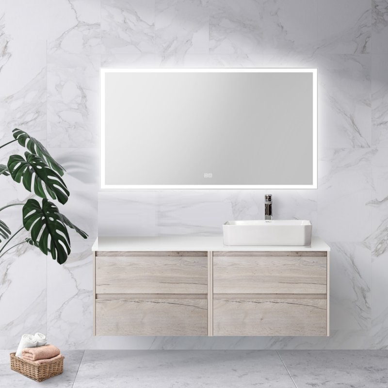 Тумба со столешницей BelBagno Kraft 120 см Rovere Galifax Bianco