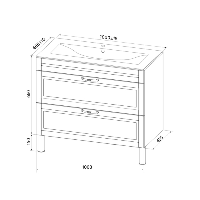 Тумба с раковиной Iddis Oxford 100 см синий OXF10N1i95K