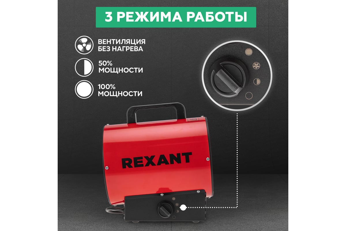 Электрическая тепловая пушка Rexant 2000 вт 60-0004