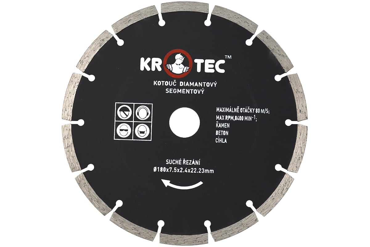 Диск алмазный сегментный (180x22.2 мм) KROTEC 3801004
