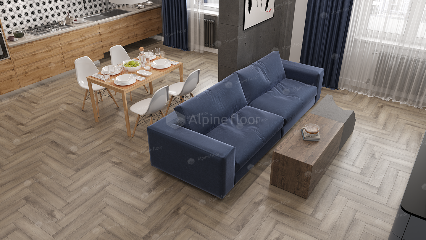 SPC ламинат Alpine Floor Parquet LVT Дуб Исида 590x118x2,5 мм, ECO 16-15