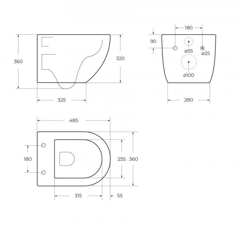 Подвесной унитаз BelBagno Uno-Tor BB5177CH-TOR/SC/BB026/BB044NERO комплект 3 в 1