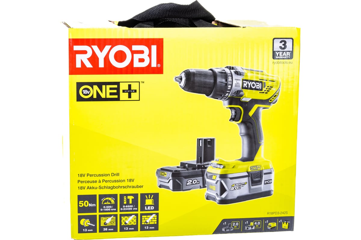 Ударная дрель-шуруповерт Ryobi ONE+ R18PD3-242S 5133003820