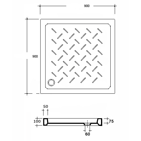 Поддон для душа RGW CR 90x90 19170199-01 керамический, белый