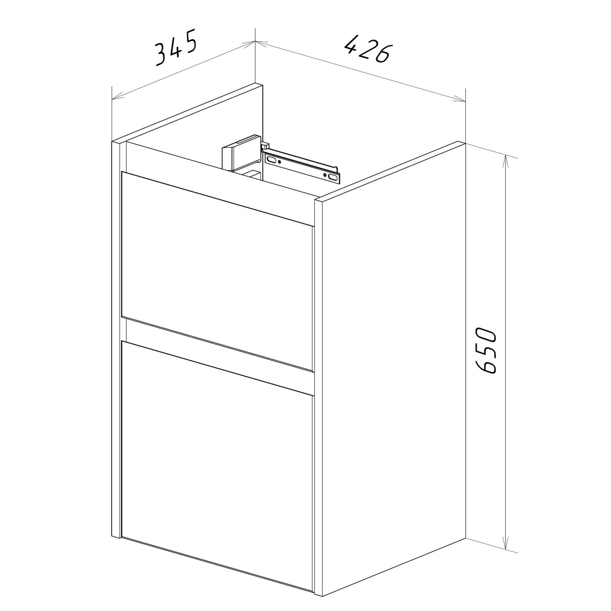 Тумба с раковиной Lemark Combi 45 см белый глянец/черный