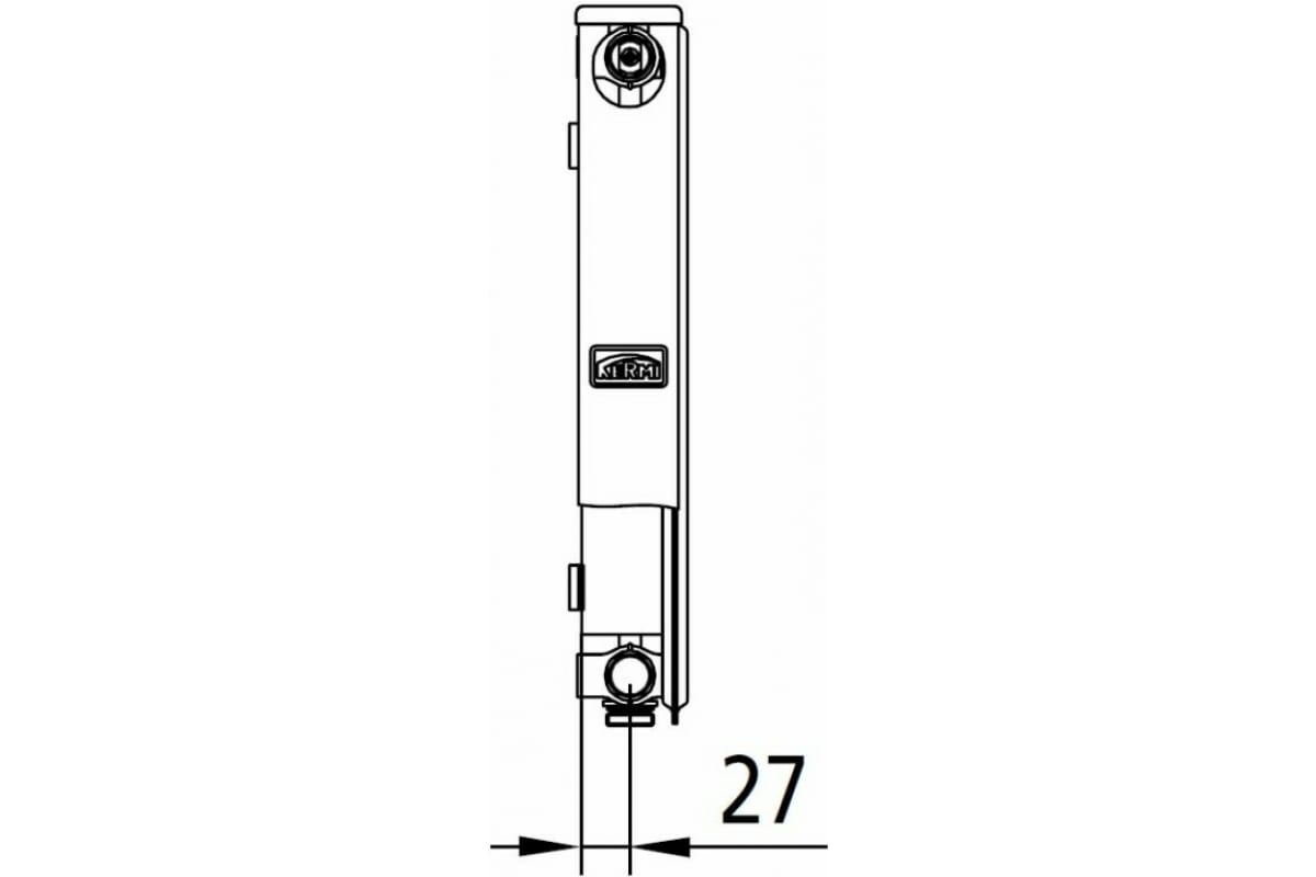 Радиатор Kermi otop FTV 11, 61х400х1000, R, RAL 9016 белый FTV110401001R2Z