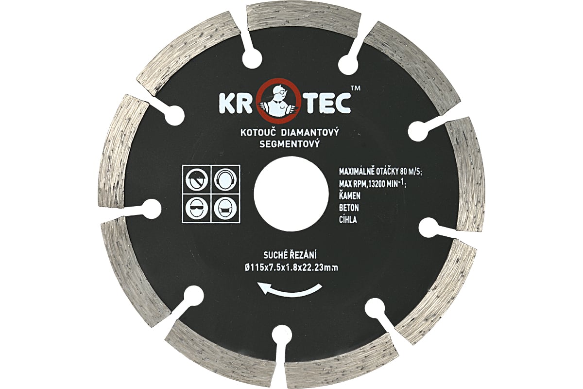 Диск алмазный сегментный (115х22.2 мм) KROTEC 3801001
