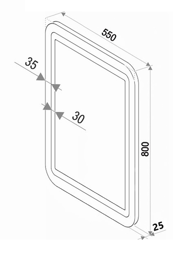 Зеркало Континент Lucia LED 55x80 см с подсветкой ЗЛП52