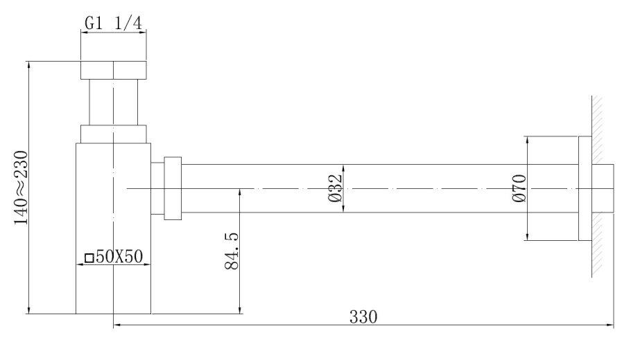 Сифон для раковины Abber AF0031G матовое золото