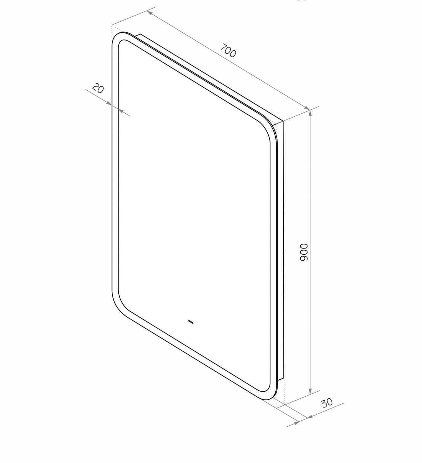 Зеркало Art&Max Messina 70x90 с подсветкой AM-Mes-700-900-DS-F