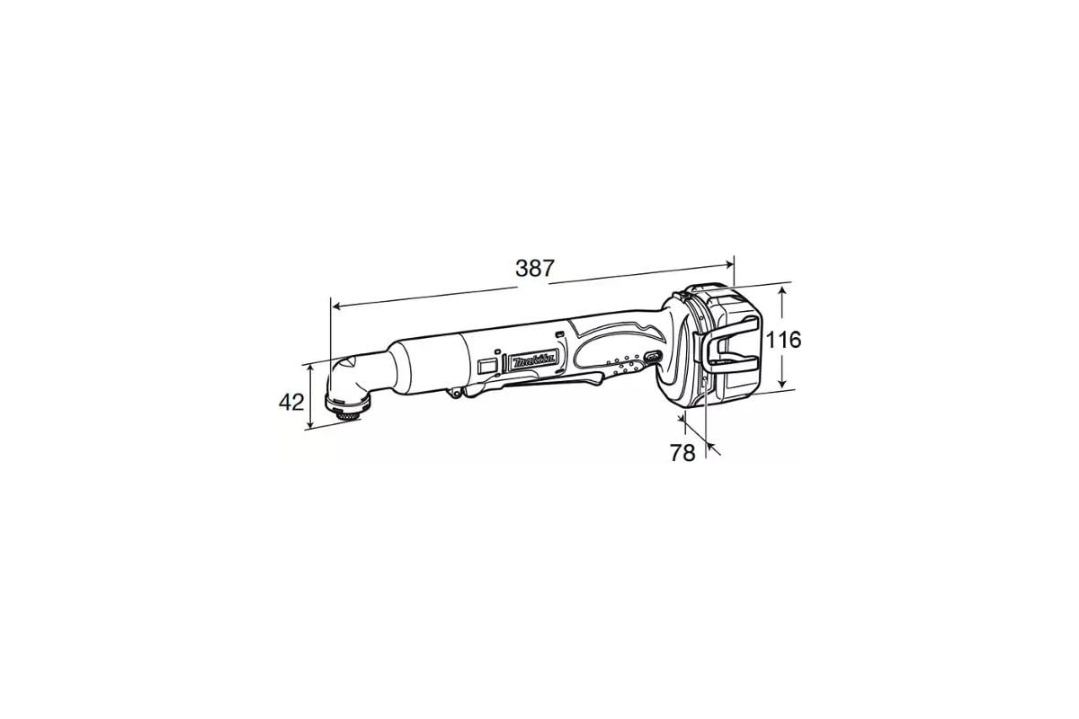 Аккумуляторный ударный угловой гайковерт Makita DTL063Z