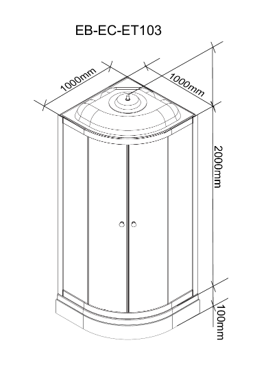 Душевая кабина Parly EB1031 100x100 матовое стекло, белый