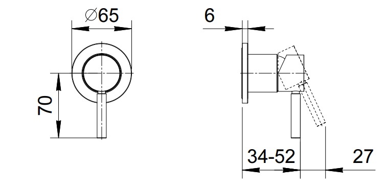 Смеситель для душа Fantini Nostromo 50 13 E863B (на 1 поток), черный матовый