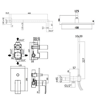 Душевой набор Paffoni Elle KITEL015NOKING черный матовый