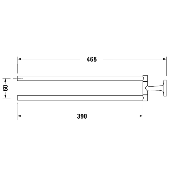 Полотенцедержатель Duravit Starck T 0099414600 46 см, черный матовый