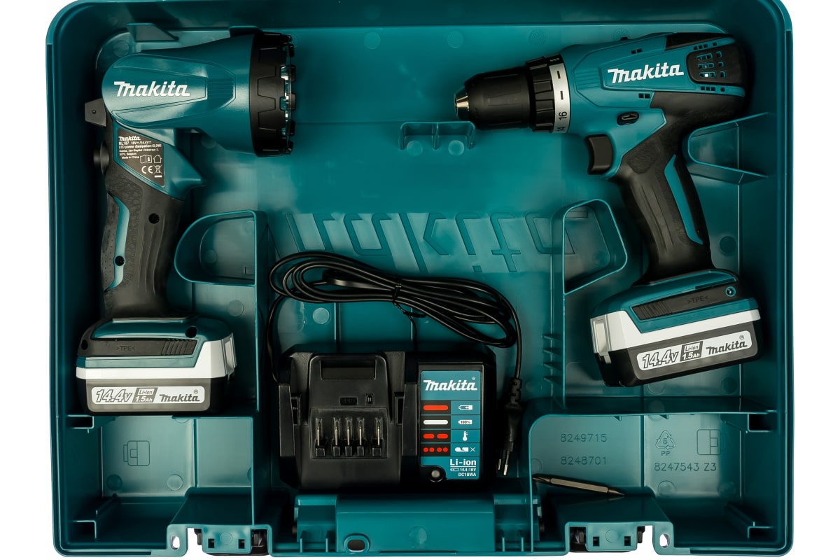 Аккумуляторная дрель-шуруповерт Makita DF347DWLE + фонарь