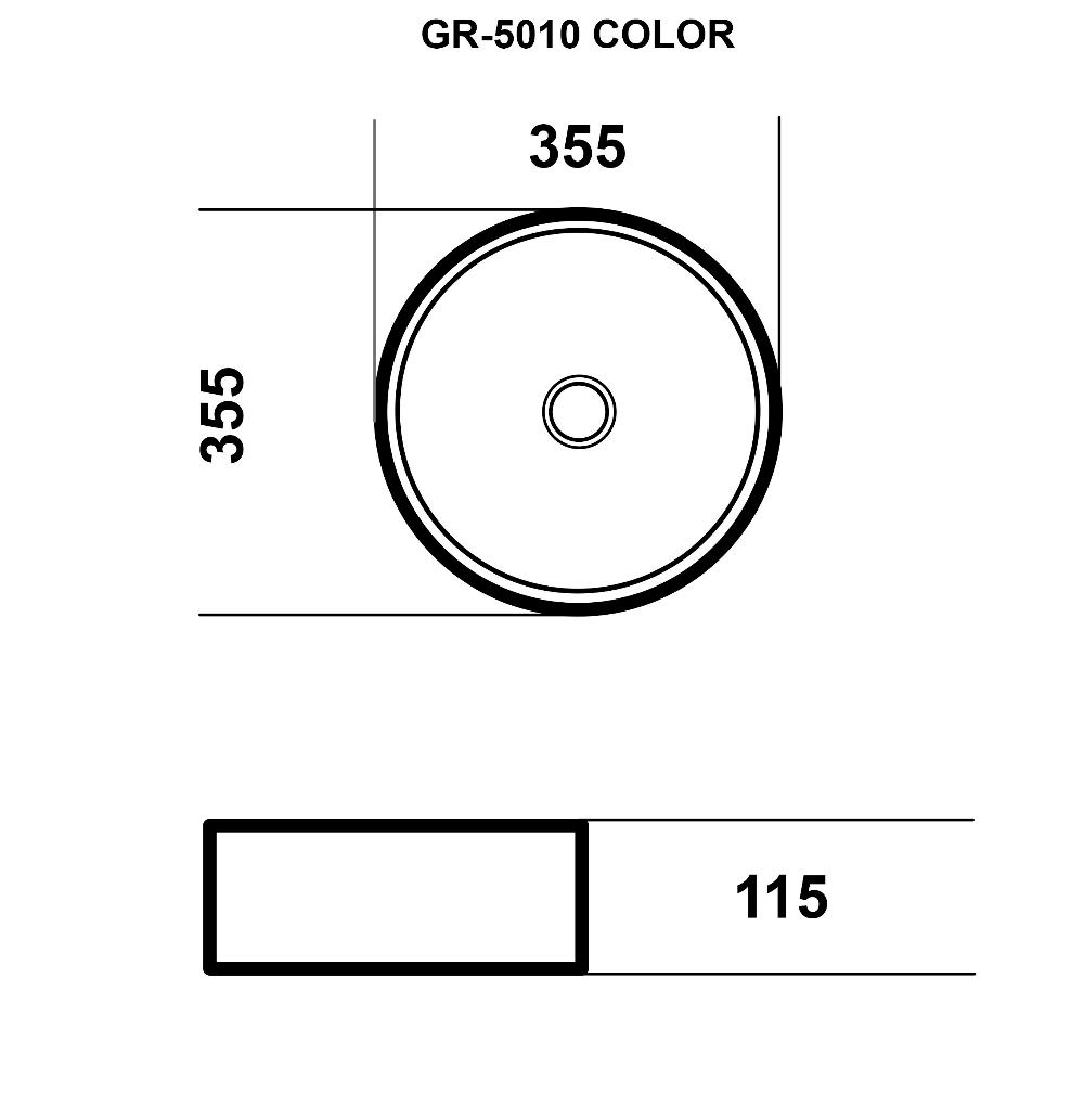 Раковина Grossman Color GR-5010GBR 35 см черный/золото