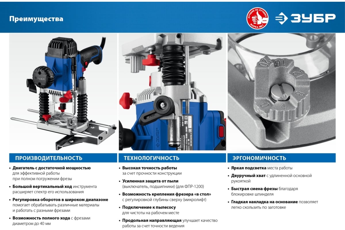 Универсальный фрезер Зубр Профессионал ФПР-1200