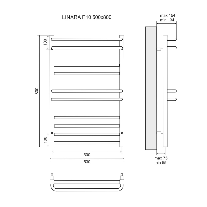 Полотенцесушитель водяной Lemark Linara LM04810 П10 50x80