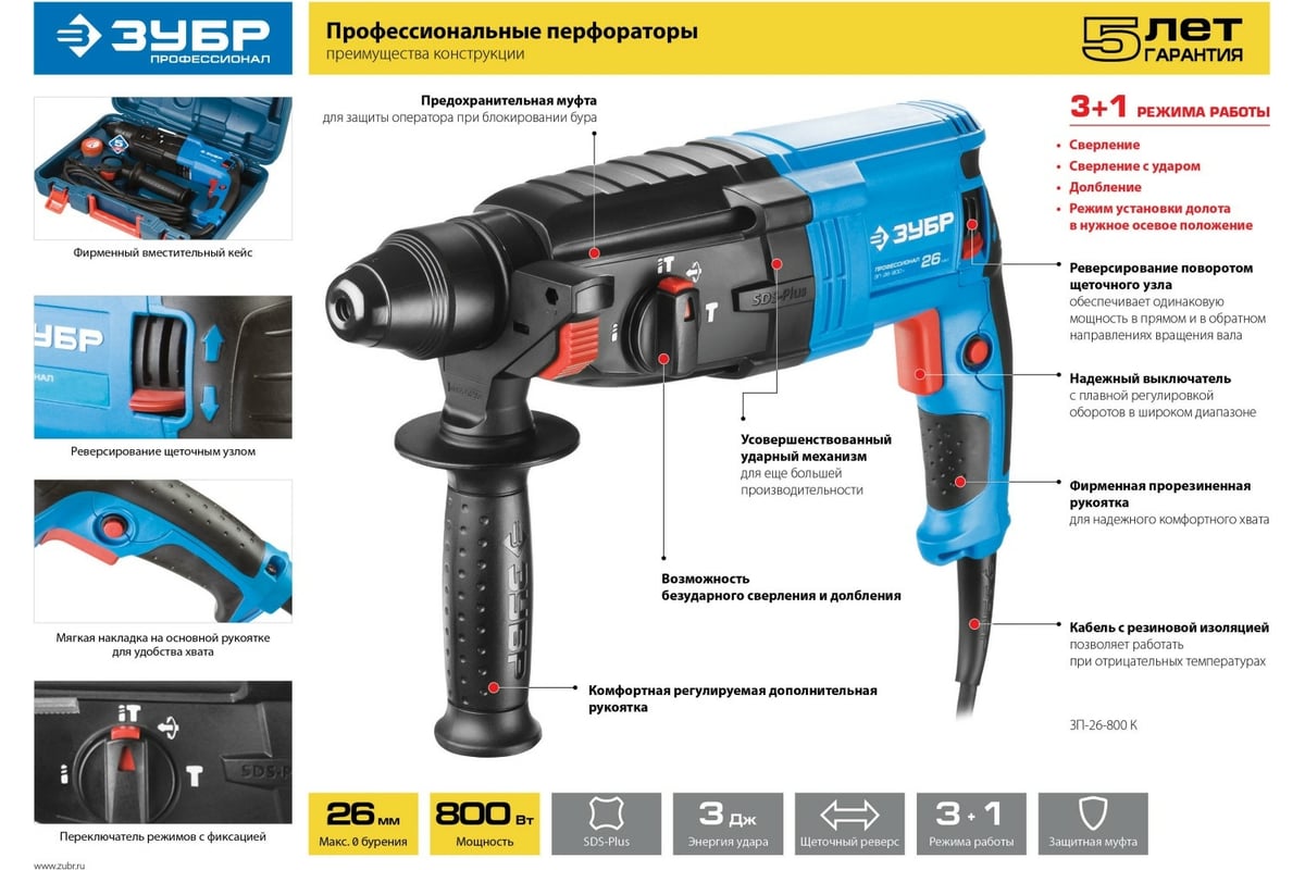 Перфоратор Зубр ЗП-18-470