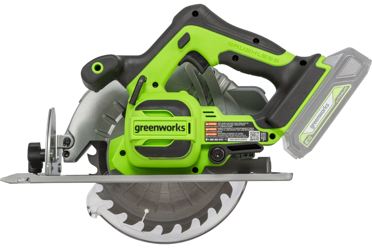 Аккумуляторная циркулярная пила GreenWorks GD24CS 1500907