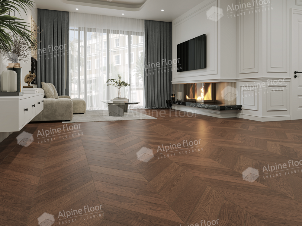 Инженерная доска Alpine Floor Chateau Дуб Браун Стори 600x120x12 мм, EW203-09