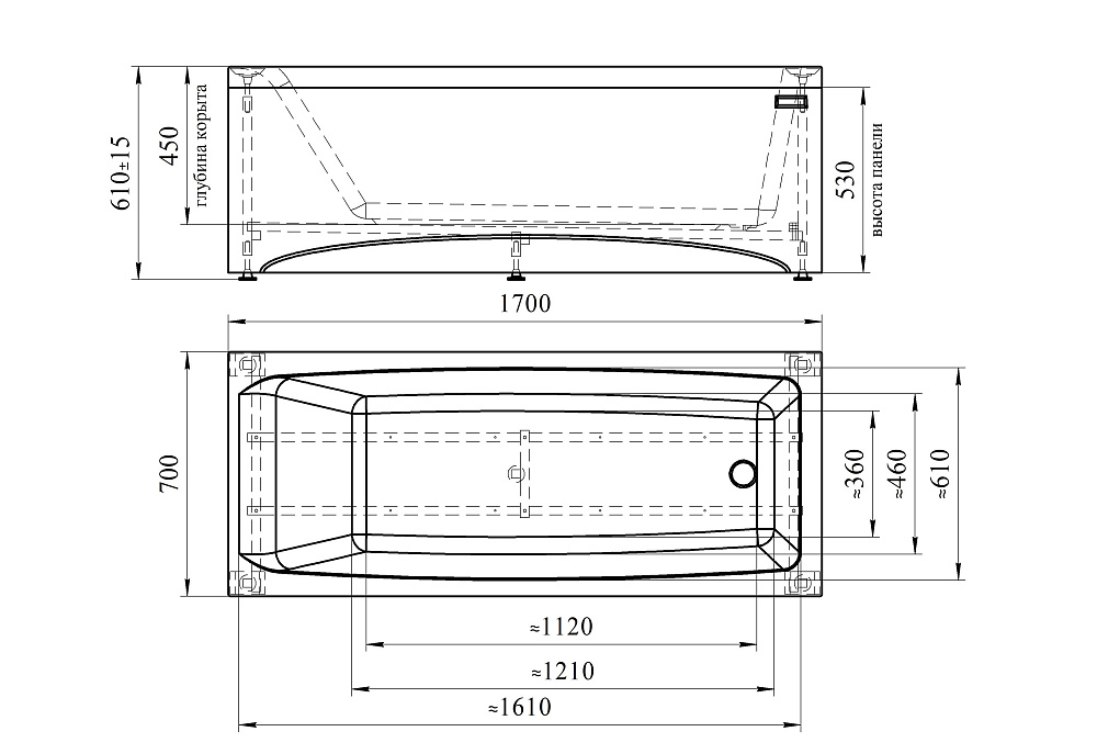 Фронтальная панель Радомир Веста 170x61