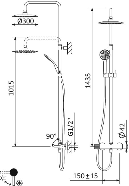 Душевая стойка Cezares Leaf LEAF-CDA-30