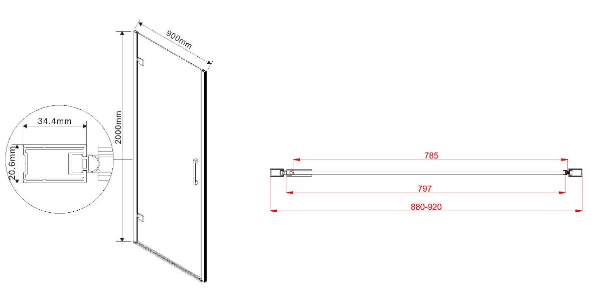 Душевая дверь Vincea Flex VDP-1F900CG 90x200 хром, тонированное