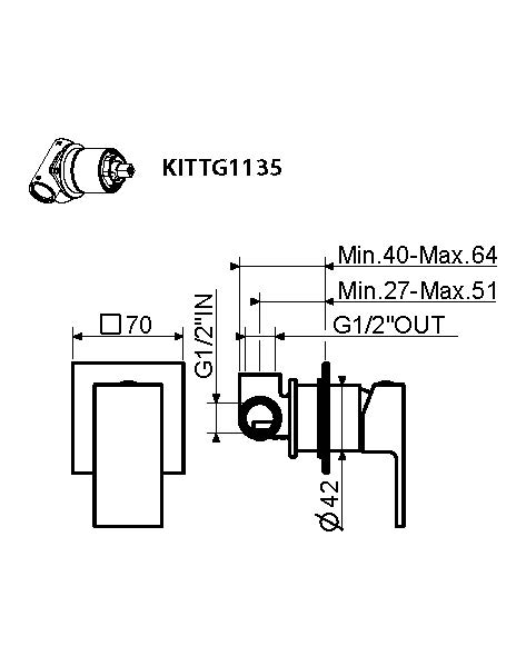 Смеситель для душа Plumberia TAG KITTG1135NO черный матовый