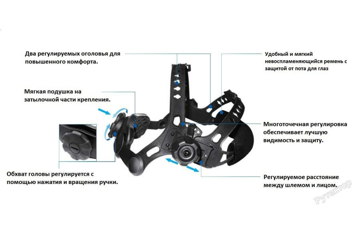 Маска сварщика с АСФ Tecmen Хамелеон ADF 820S TM16 черная 100531619