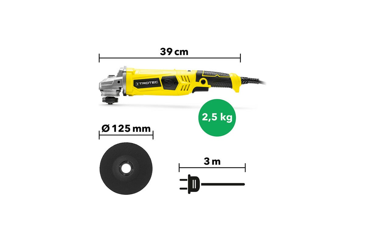 Угловая шлифовальная машина Trotec PAGS 11-125 4440000006