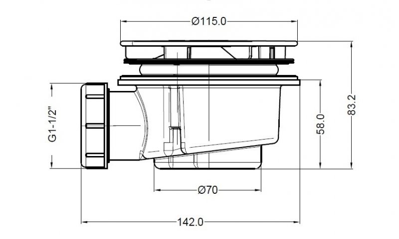 Сифон для поддона Belbagno BB-01-90 с гидрозатвором