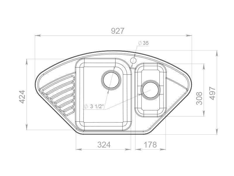 Кухонная мойка GranFest Quarz GF-Z14 93 см бежевый