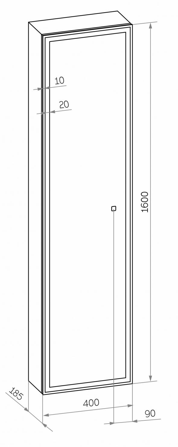 Шкаф пенал Континент Mirror Box LED 40 см с зеркалом, подсветкой МВК050