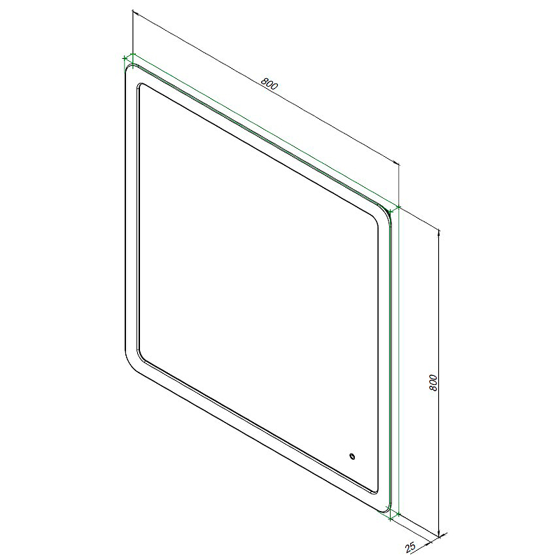 Зеркало Aquanet Ирис 80x80 см с подсветкой, антипар 00326445