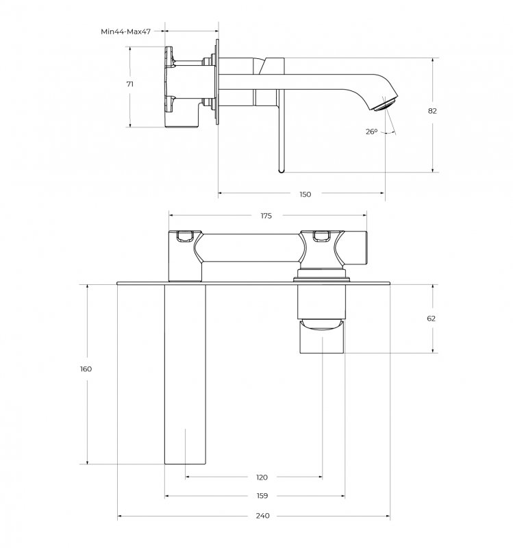 Смеситель для раковины BelBagno AURORA-BLVM-CRM-W0 хром